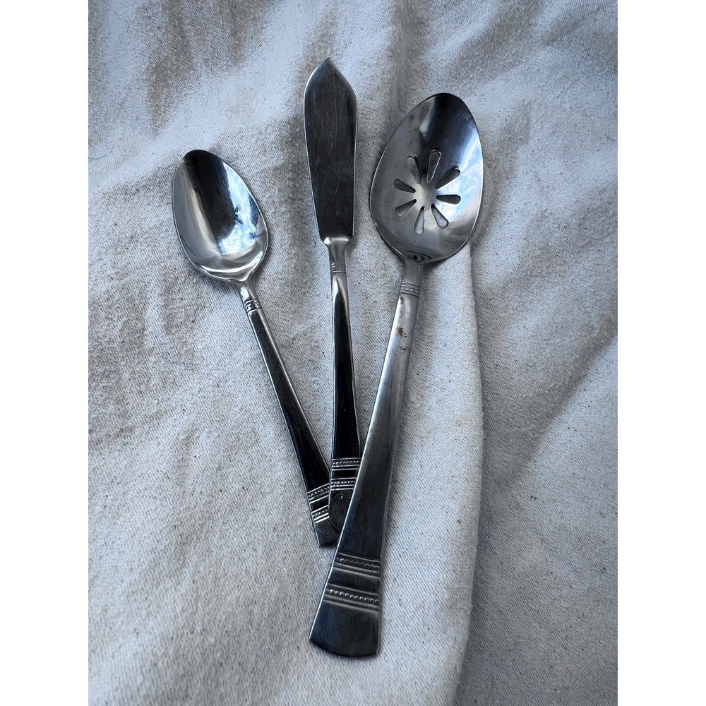 Contemporary Unisex Pfaltzgraff Serving Set 3pc Silver